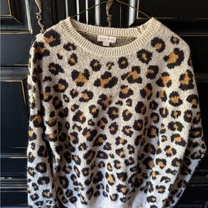 Knox Rose Leopard Print Sweater - Cream and Brown